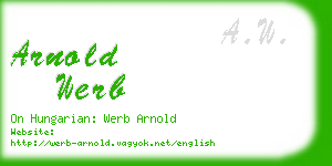 arnold werb business card